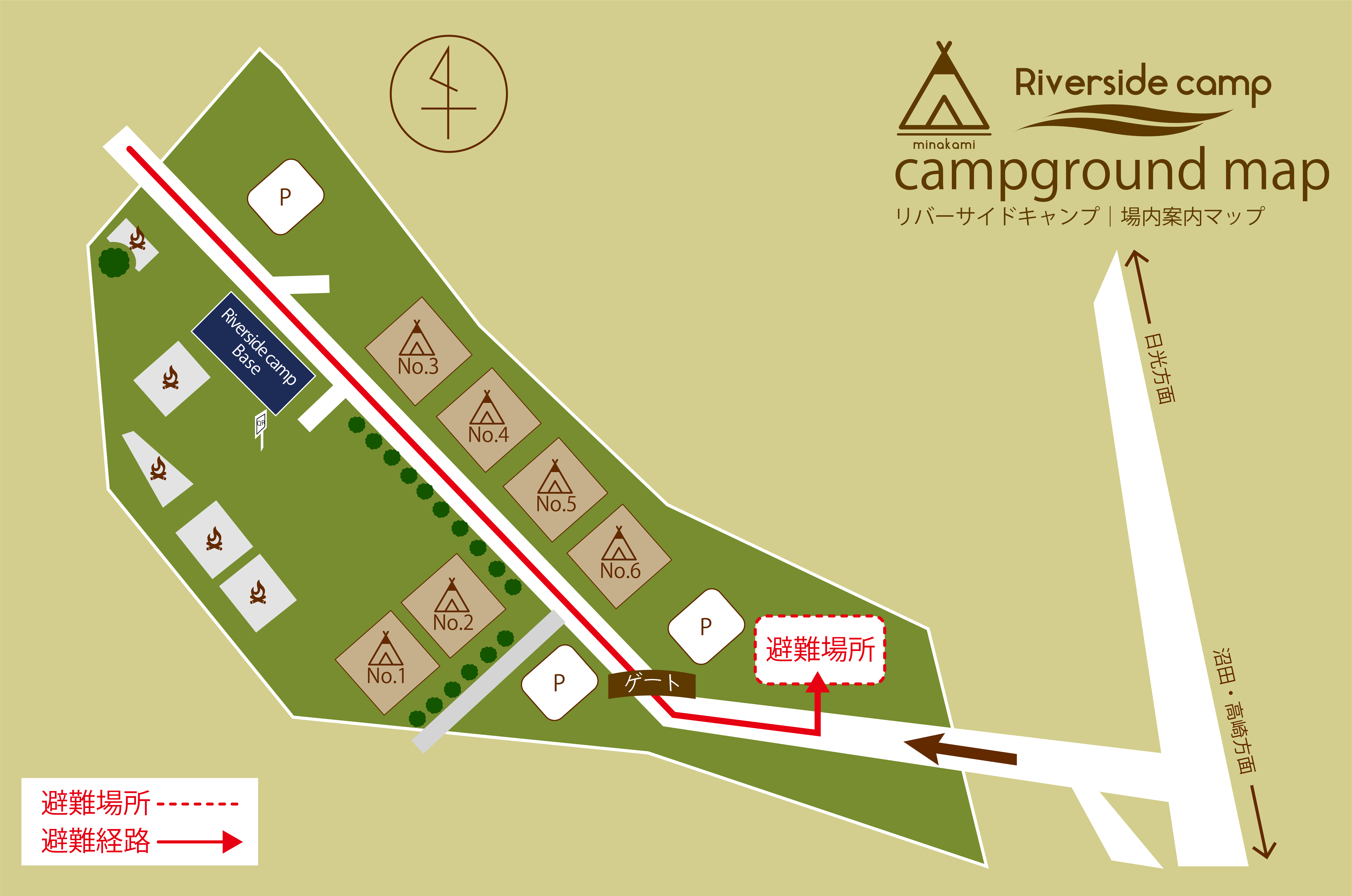 場内案内マップ | Riverside camp